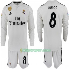 Billige Fotballdrakter Real Madrid KROOS 8 Barn Hjemmedraktsett 2018/19 Langermet